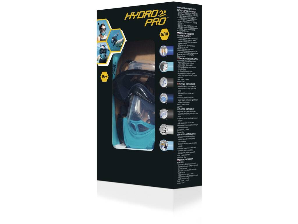 Maschera Sub Snorkel con 2 Tubi Hydro Pro Taglia S/M Bestway 24060