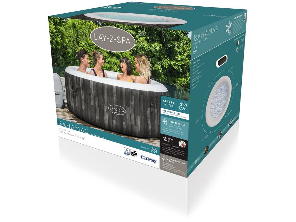 Spa Hinchable Bahamas Air Jet Lay-Z-Spa 180X66 cm. Bestway 60005