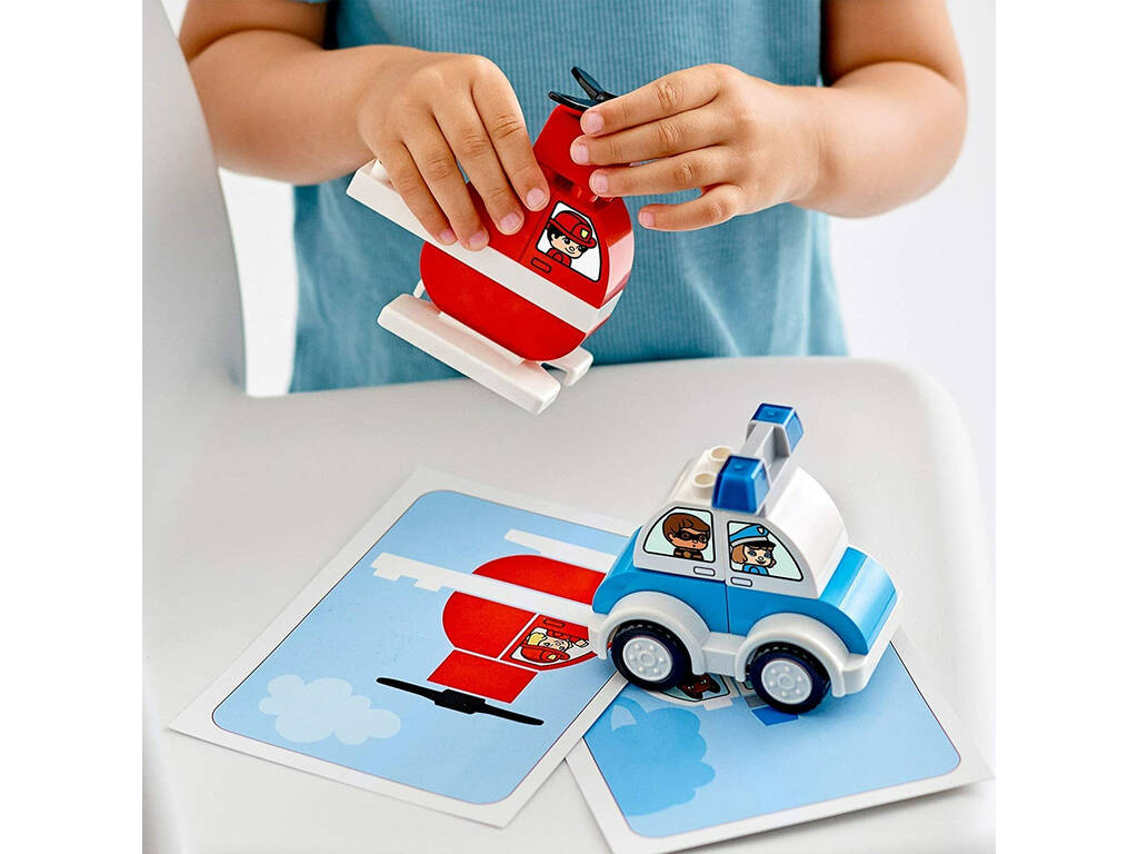 Lego Duplo Helicóptero de Bombeiros e Carro de Polícia 10957