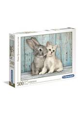 Puzzle 500 Gatto & Coniglio Clementoni 35004