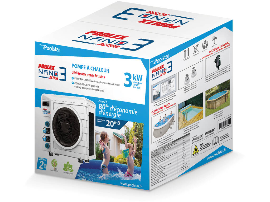 Pompa di Calore Poolex Nano Action 3kW Poolstar PC-NANO-A3