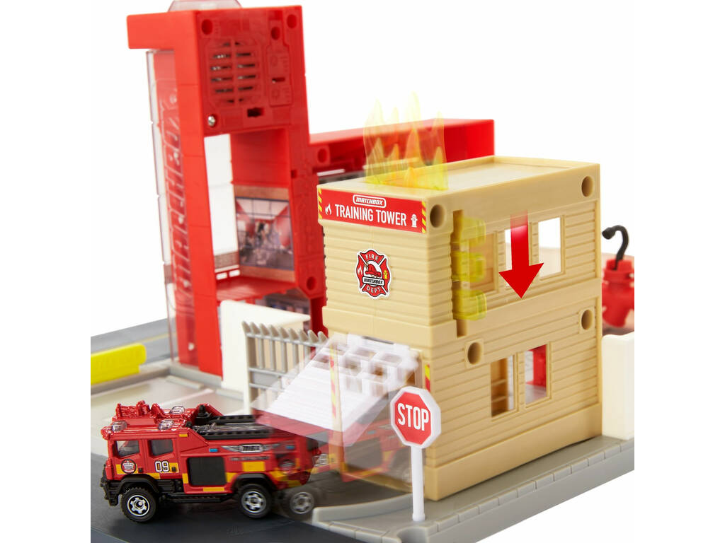 Matchbox Action Drivers Stazione dei pompieri con suono Mattel HBD76