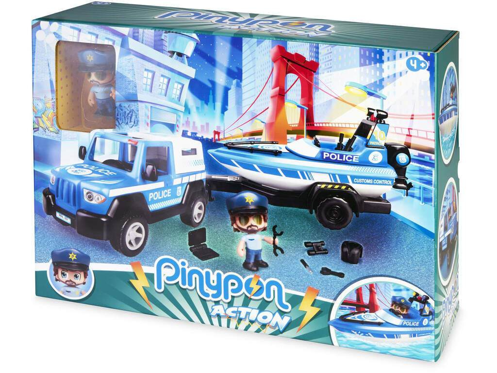 Pinypon Action Pick Up & Lancha de Polícia Famosa 700016265