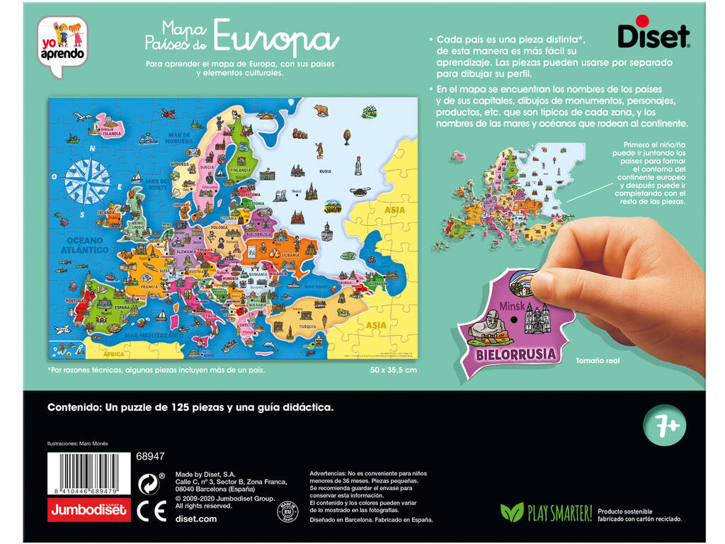 Casse-tête Carte des pays d'Europe Diset 68947
