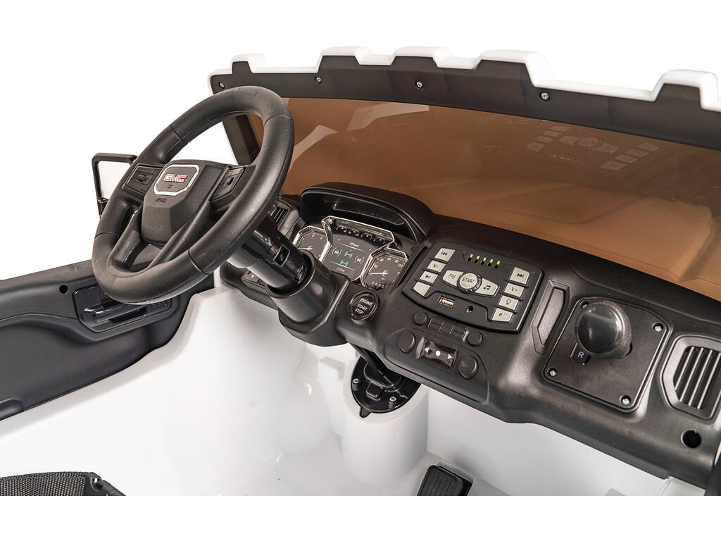 Auto a Batteria Bianca GMC Sierra HD 12V 2,4 GHz!