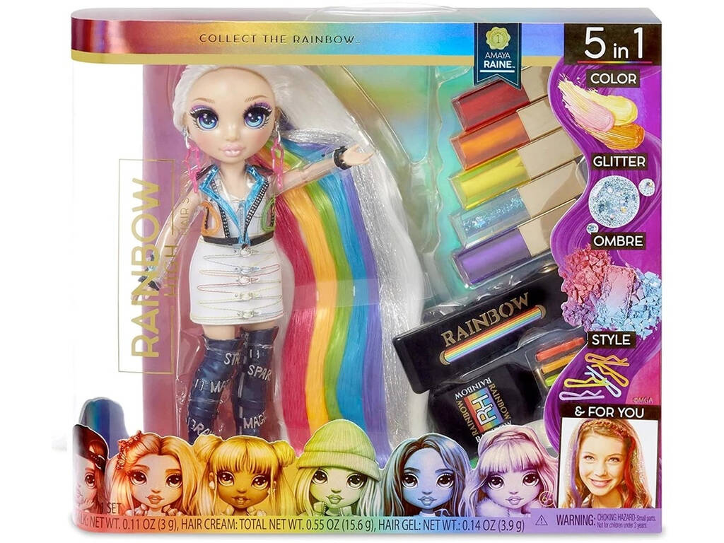 Poupée Amaya de Rainbow High Hair Studio avec accessoires 5 en 1 MGA 569329