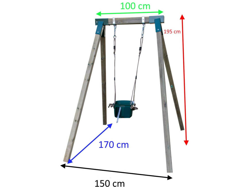 Balançoire Aiko avec siège pour bébé Masgames MA700055