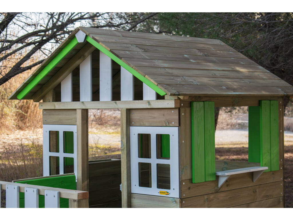 Maison de jeu surélevée Lollipop Green avec toboggan Masgames MA800533