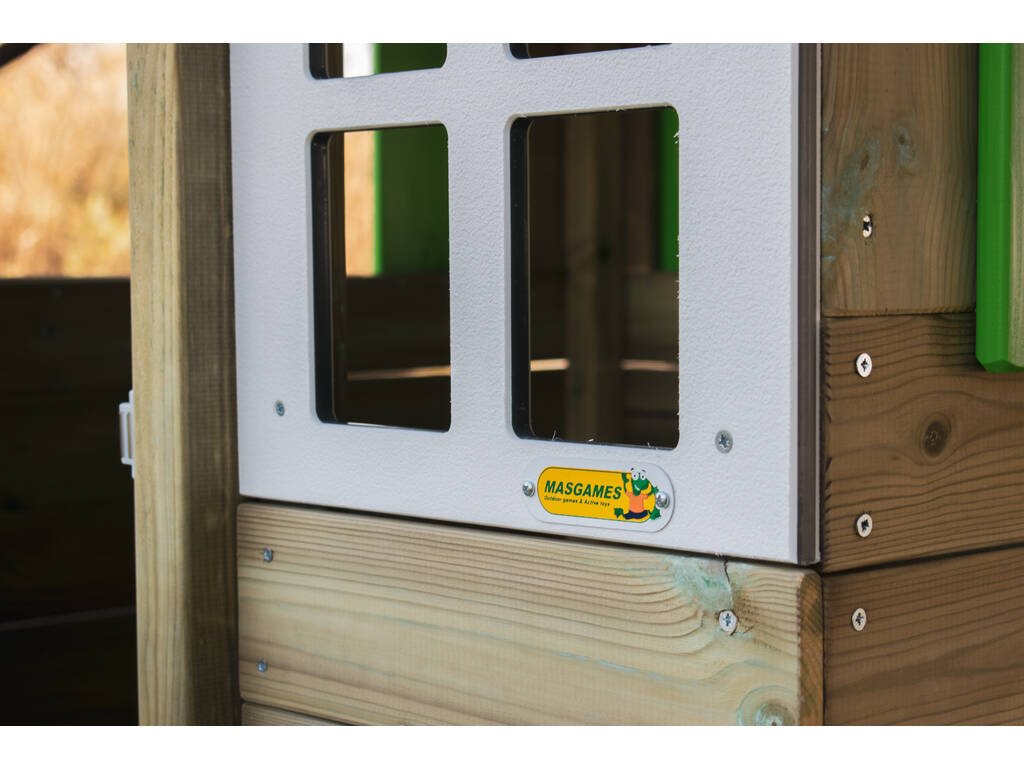 Maison de jeu surélevée Lollipop Green avec toboggan Masgames MA800533