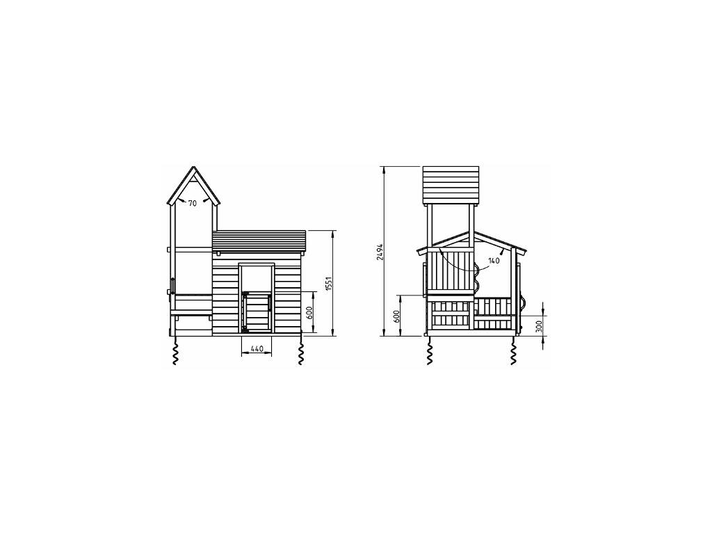 Terrain de jeu Lookout M avec balançoire individuelle Masgames MA811811