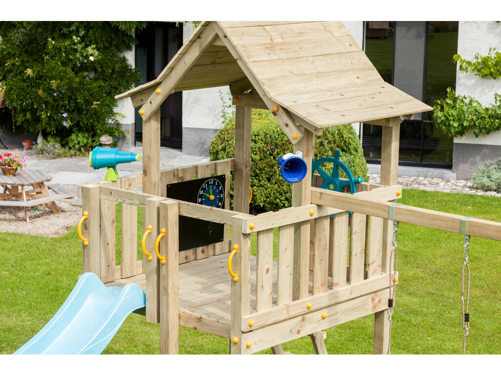 Terrain de jeu Pagode L avec balançoire simple Masgames MA811611