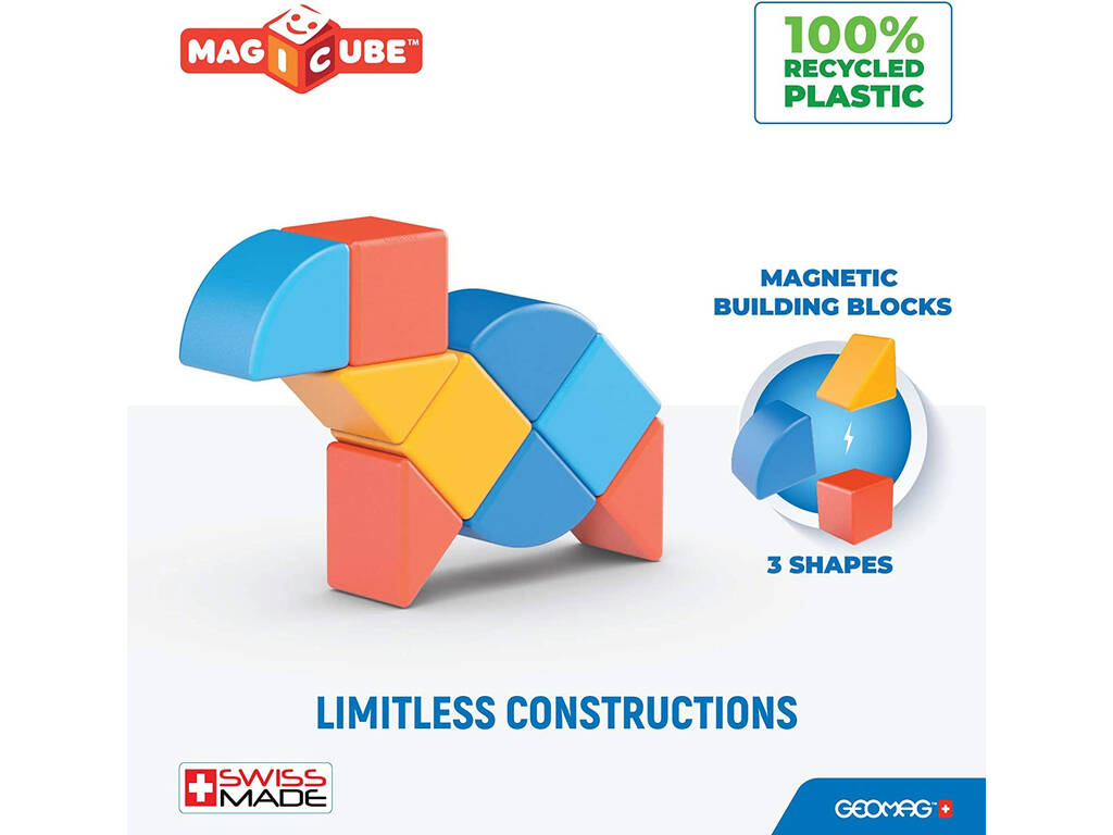 Geomag Magicube Verde Animali 9 Piezas Toy Partner 201