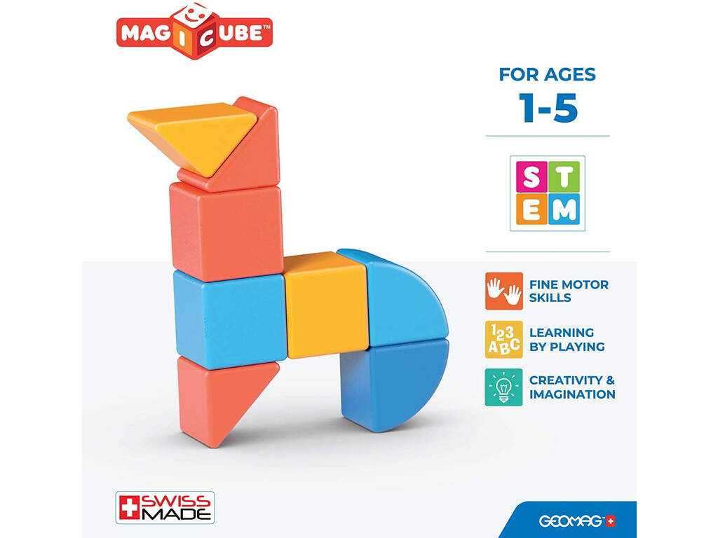 Geomag Magicube Verde Animali 9 Piezas Toy Partner 201