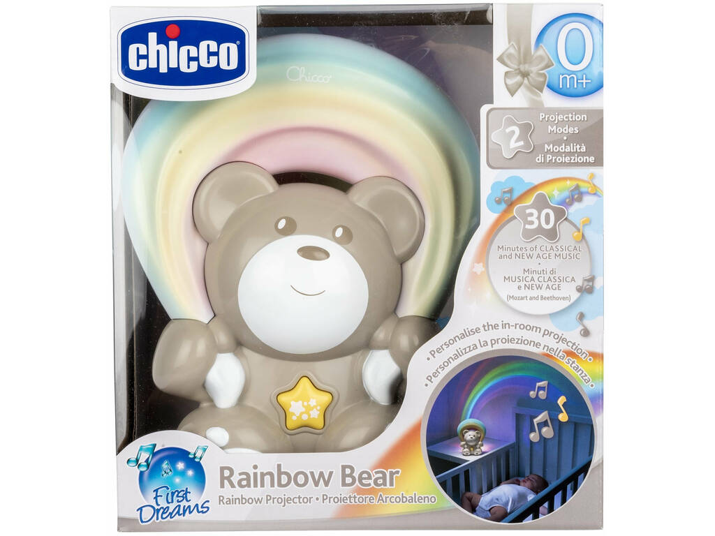 Chicco 10474 Projecteur de lit d'enfant Rainbow Teddy Rainbow