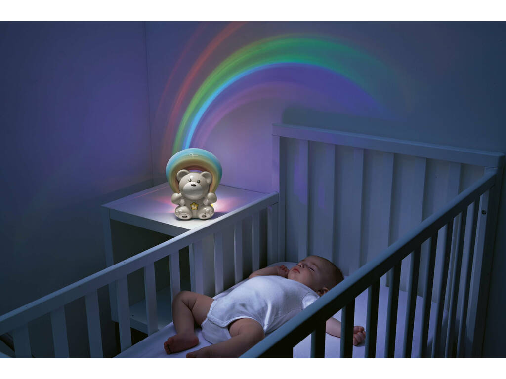 Chicco 10474 Projecteur de lit d'enfant Rainbow Teddy Rainbow