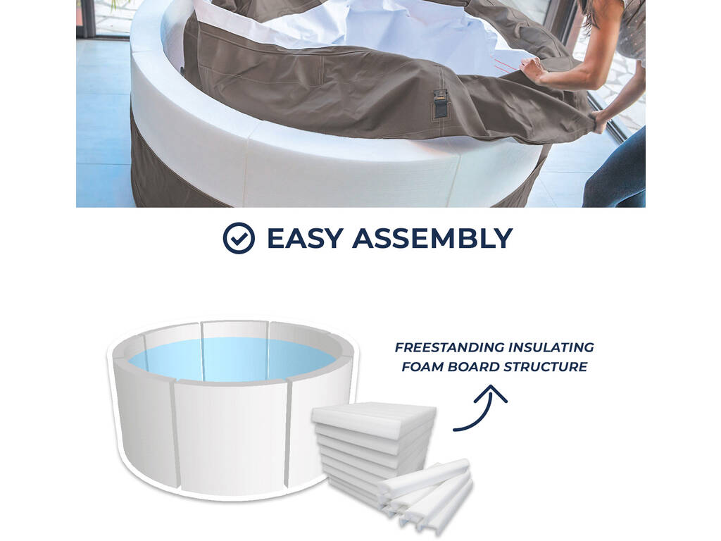 Spa NetSpa Vita Premium 4/6 sièges 73x184 cm semi-rigide avec mobilier