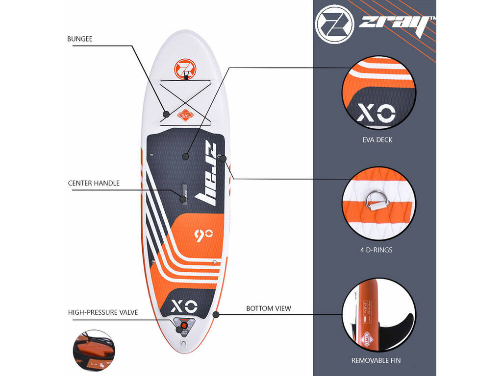 Zray SUP X-Rider X0 Planche à pagaie gonflable 275x71x13 cm