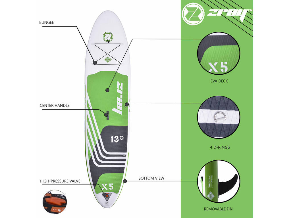 Zray SUP X-Rider X5 396x91x15 cm Planche à pagaie gonflable 