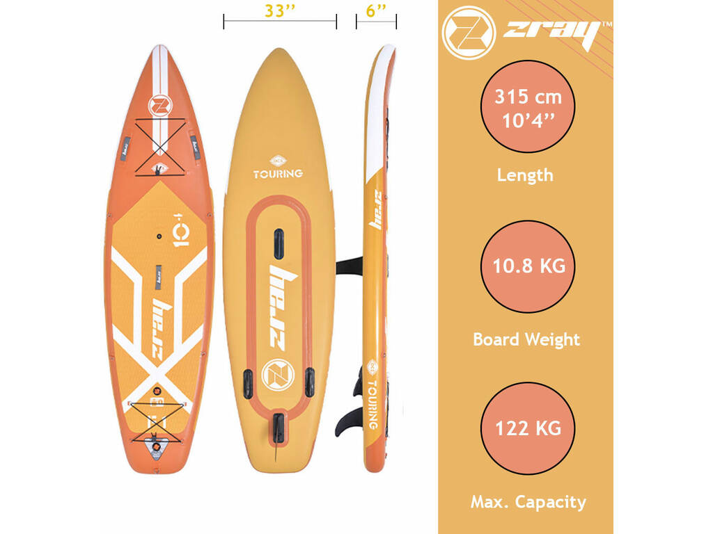 Zray SUP Fury F1 Planche de surf à pagaie gonflable 305x81x15 cm