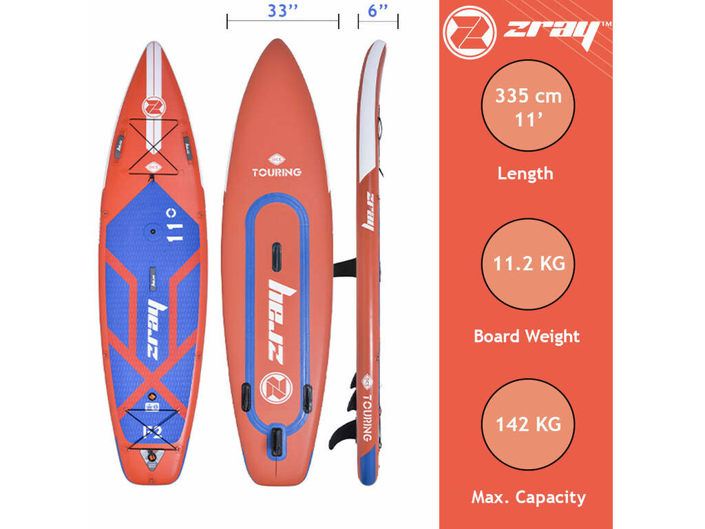 Zray SUP Fury F2 Planche à pagaie gonflable 335x84x15 cm