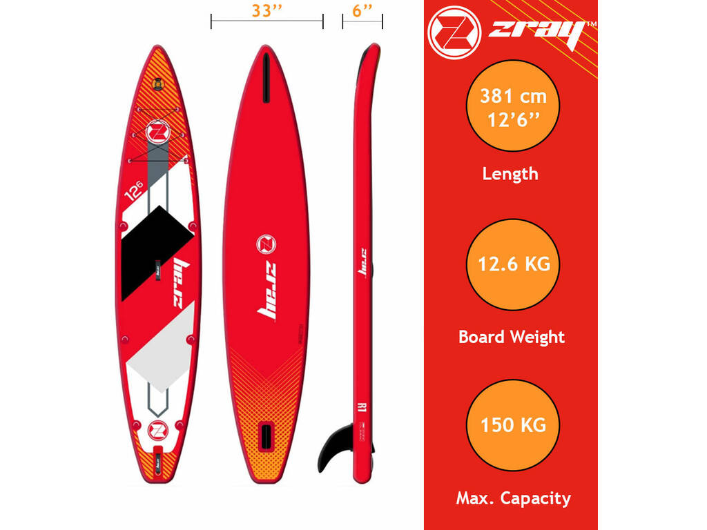 Zray SUP Rapid Inflatable Paddle Board 381x76x15 cm