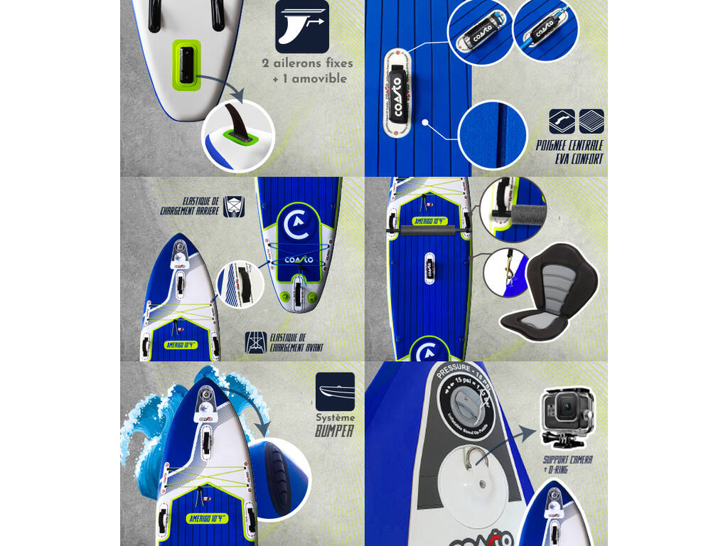 Tavola da Paddle Surf gonfiabile Coasto Amerigo da 315x84x15 cm