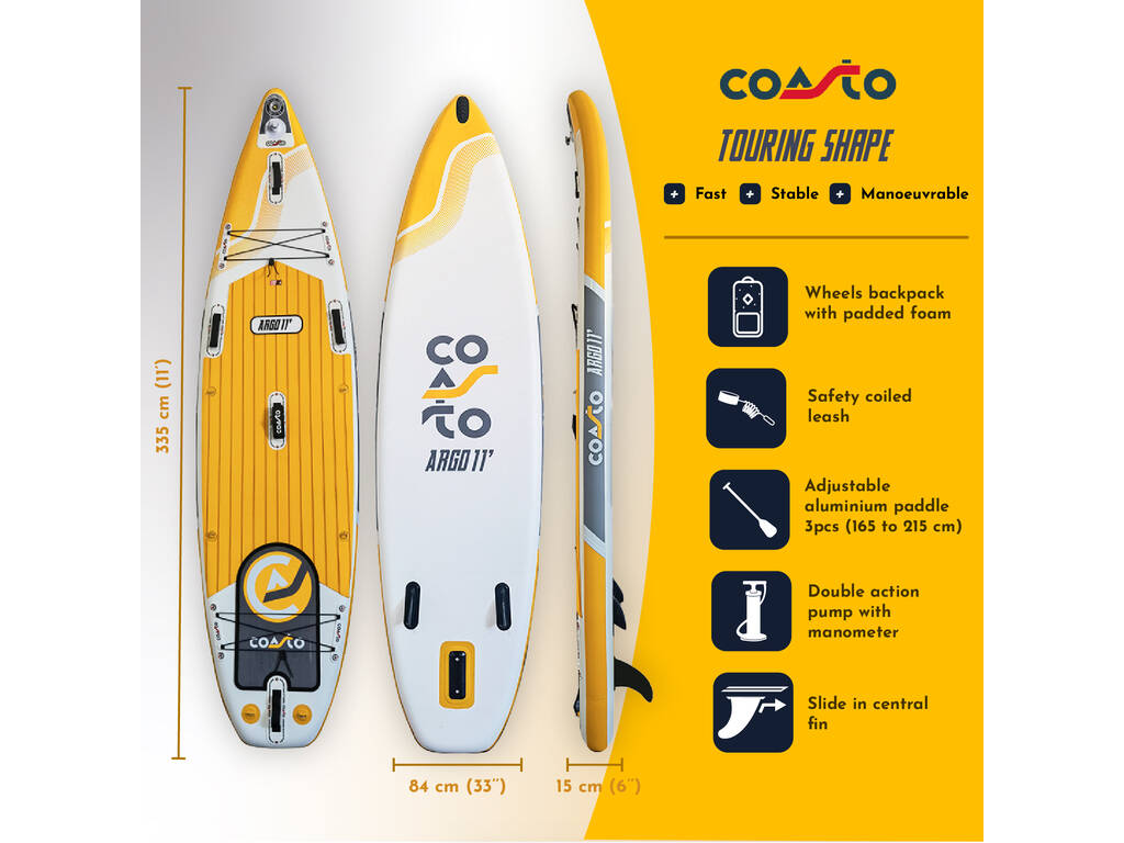 Coasto Argo Paddleboard gonflable 335x84x15 cm