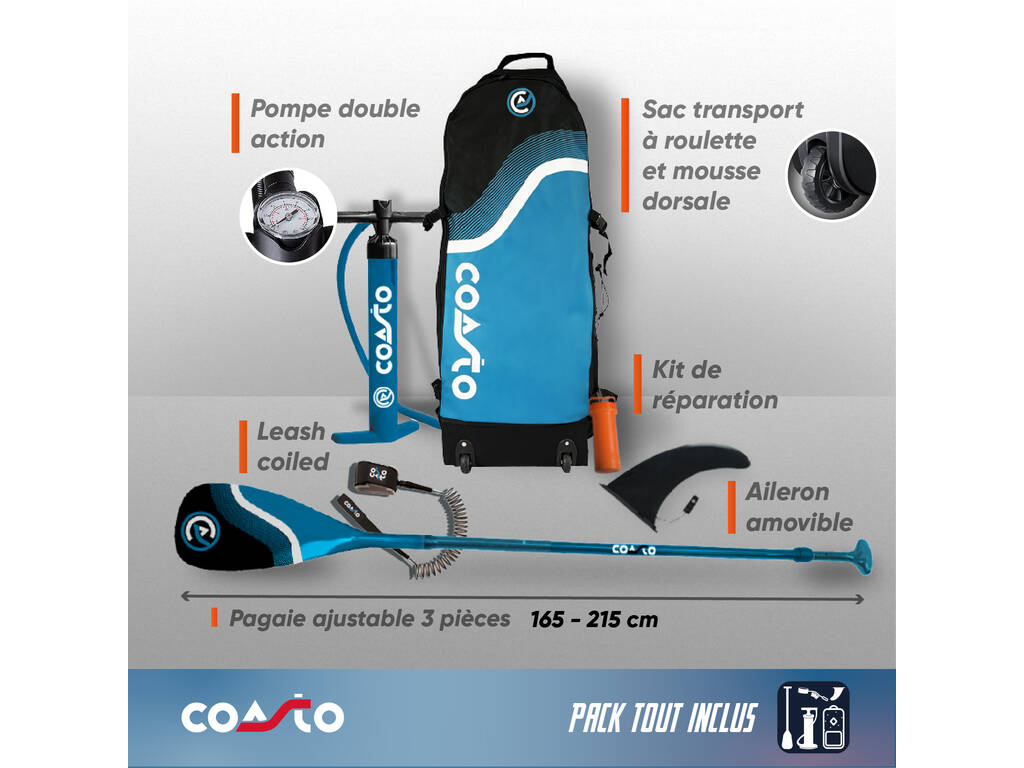Coasto Nautilus Paddleboard gonflable 355x86x15 cm