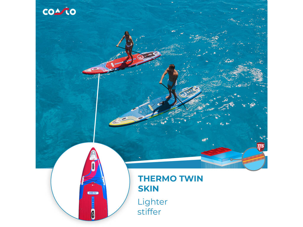 Coasto Turbo Planche de Padelsurf gonflable 381x76x15 cm