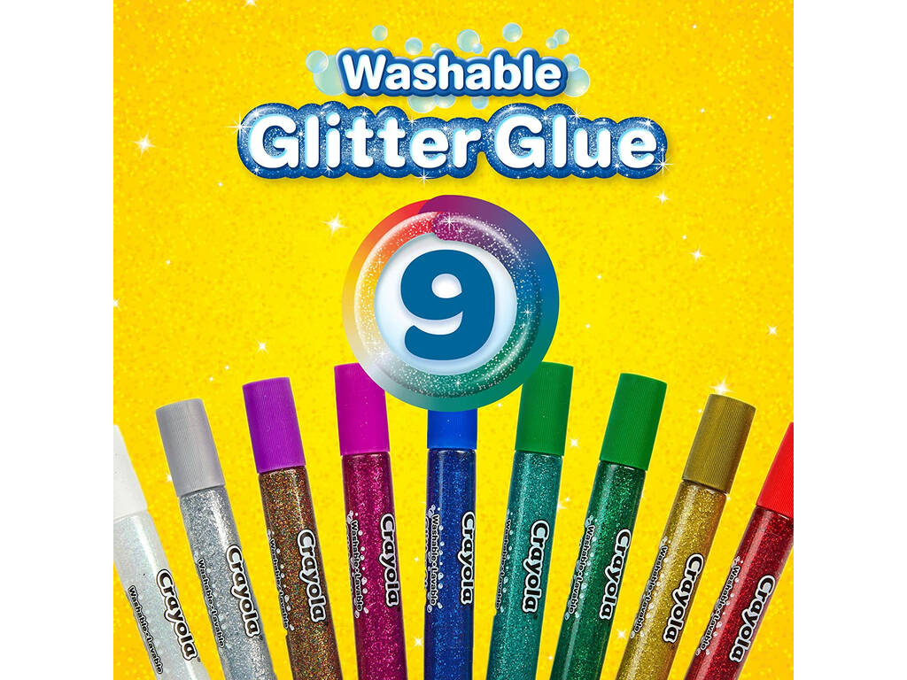 9 Pegamentos de Purpurina Lavables Crayola 3527