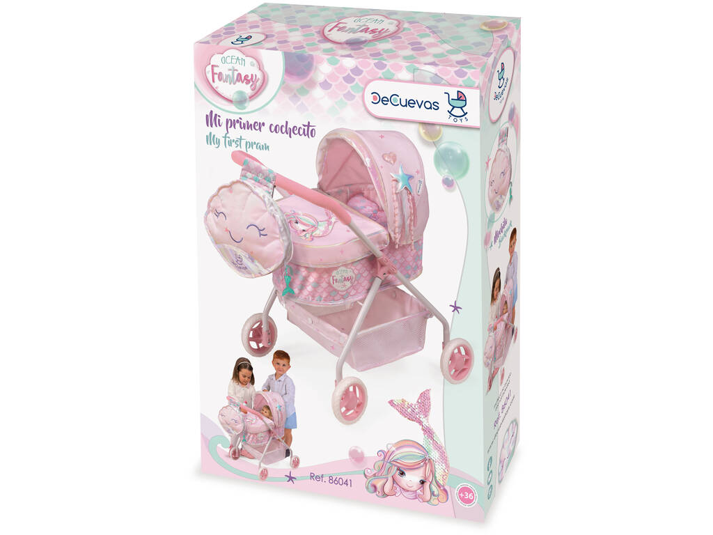 Carrozzina per Bambole La mia Prima Carrozzina Ocean Fantasy DeCuevas 86041