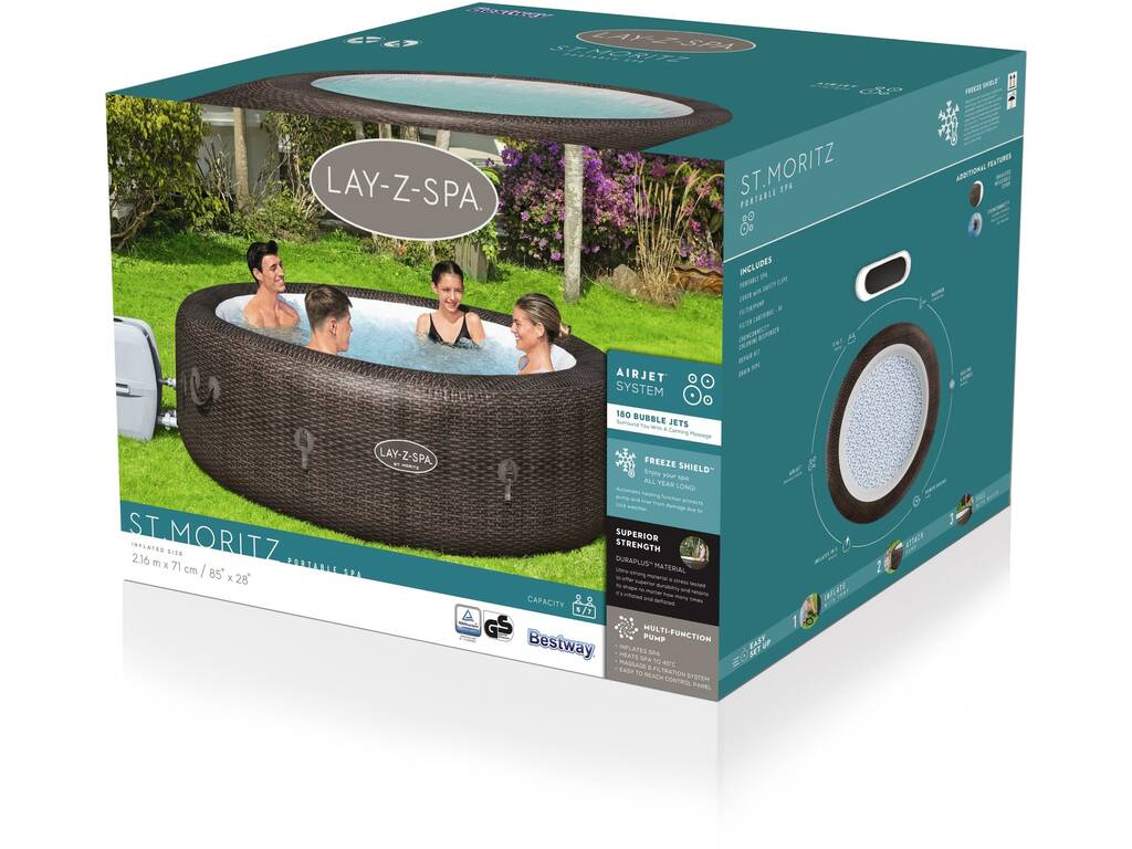  Spa Gonflable Lay Z St. Moritz Air Jet 216x71 cm. Bestway 60023