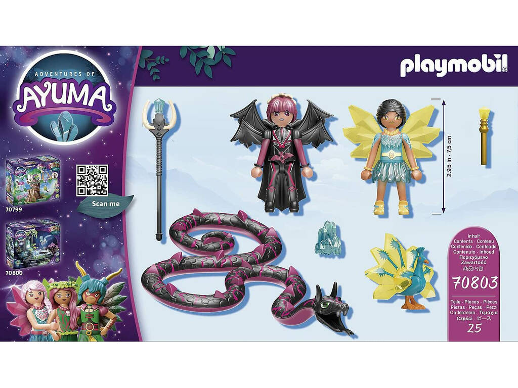 Playmobil Ayuma Crystal Fairy et Bat Fairy avec Soul Animals