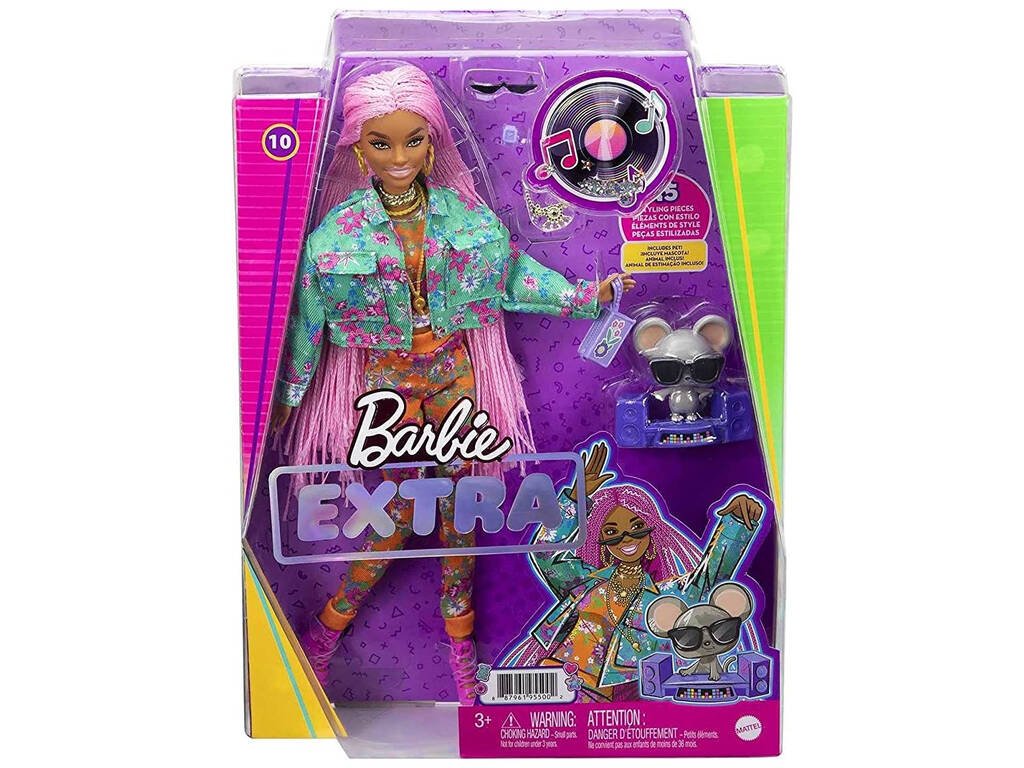 Barbie extra trecce rosa Mattel GXF09