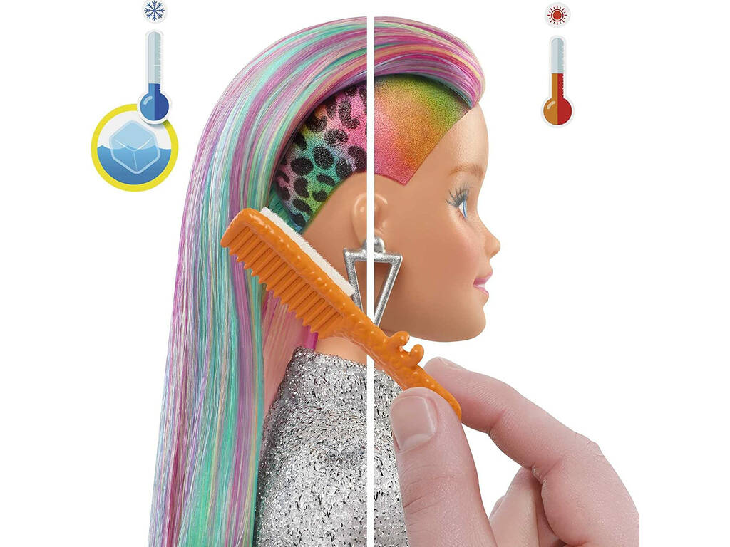 Barbie Capelli arcobaleno ghepardo Mattel GRN81