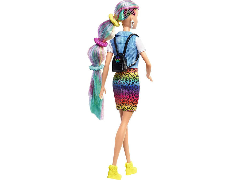 Barbie Capelli arcobaleno ghepardo Mattel GRN81