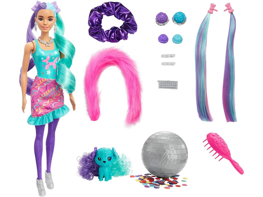 Barbie Bambola Color Reveal Acconciature Palloncini Mattel HBG41