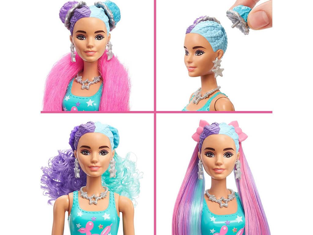 Barbie Bambola Color Reveal Acconciature Palloncini Mattel HBG41