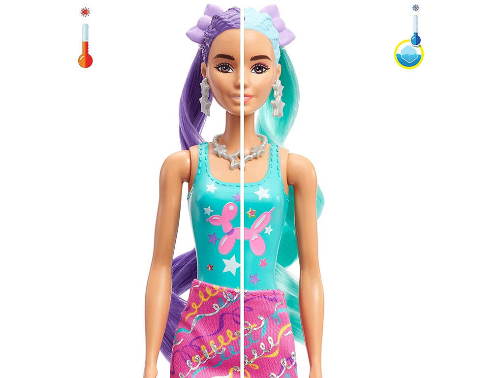 Barbie Bambola Color Reveal Acconciature Palloncini Mattel HBG41