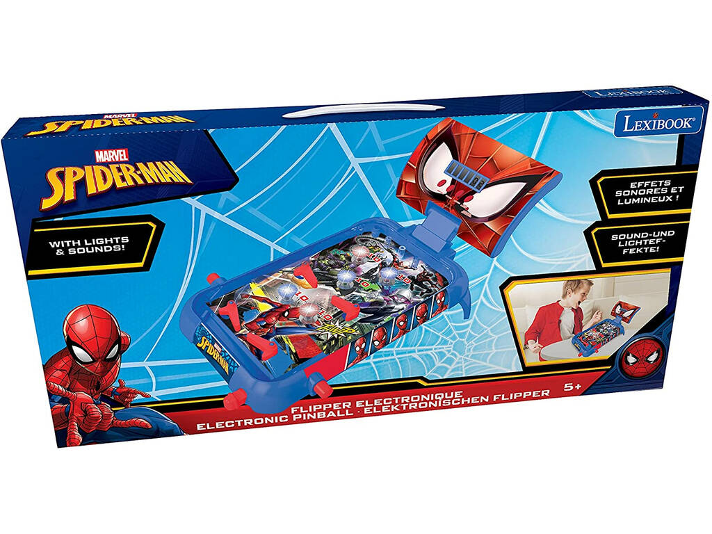 Flipper électronique Spiderman avec lumières et sons Lexibook JG610NI