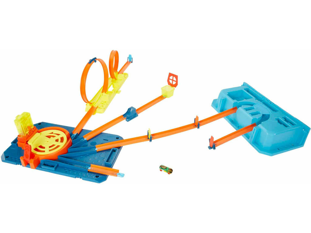 Hot Wheels Caja con Constructor Lanzador Veloz Mattel GVG11