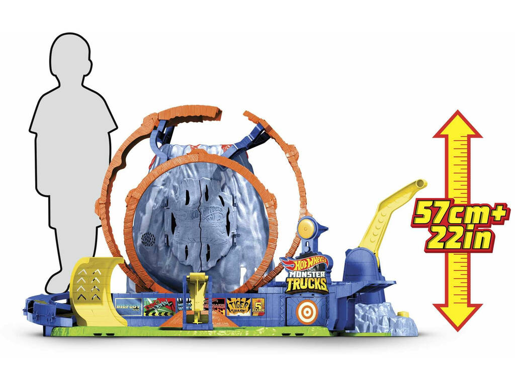 Hot Wheels Monster Trucks Stadio con Vulcano e T-Rex Mattel GYL14