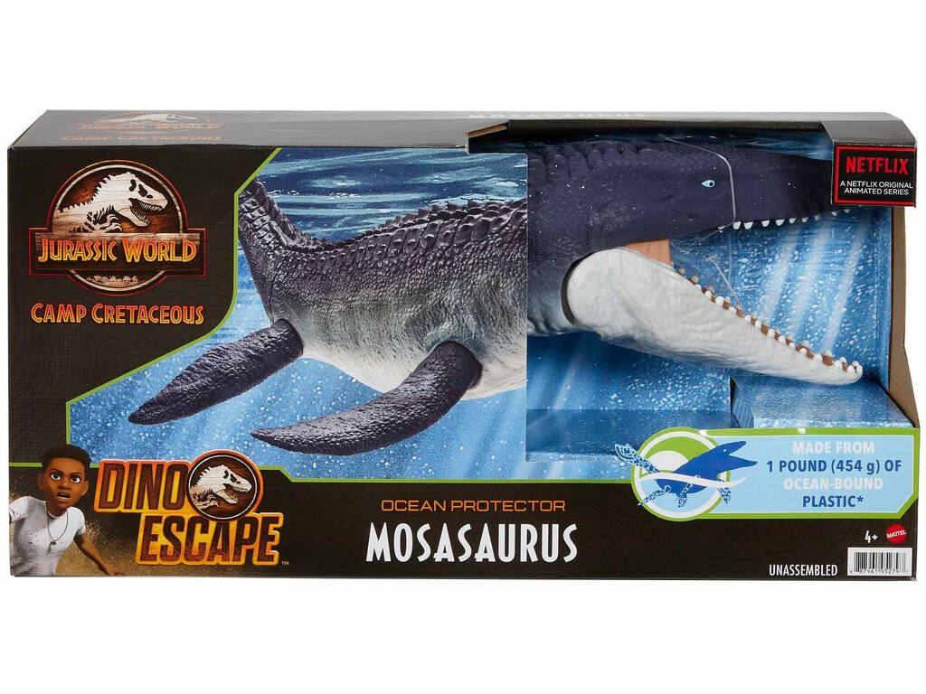 Jurassic World Mosasaurus Difensore dell'oceano Mattel GXC09