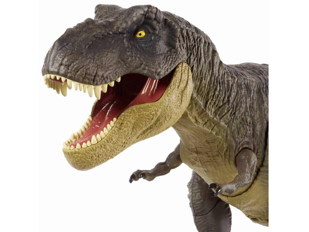 Jurassic World tirannosauro rex pedata e attacco Mattel GWD67
