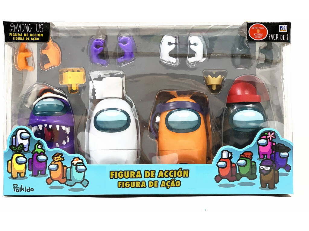Among Us Pack 4 Action Figures Bizak 6411 6030