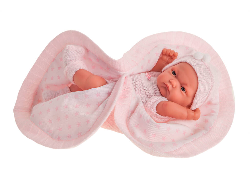 Bambola Pitu coperta rosa 26 cm. Antonio Juan 40070