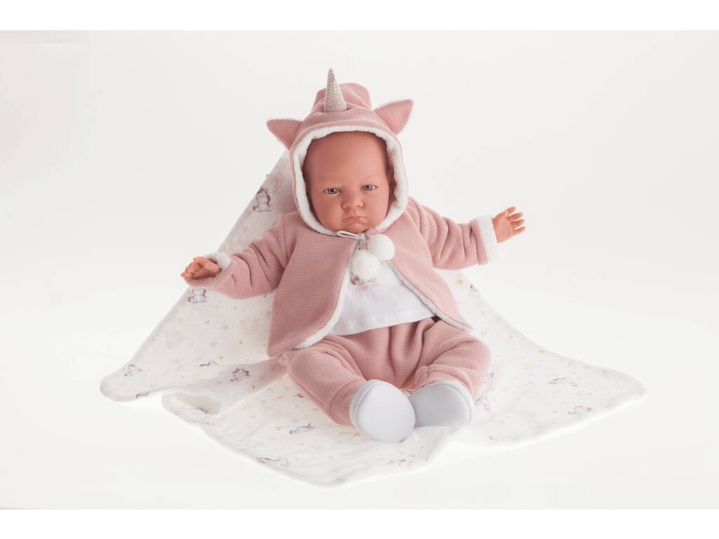 Muñeca Mi Primer Reborn Berta Unicornio 52 cm. Antonio Juan 81168