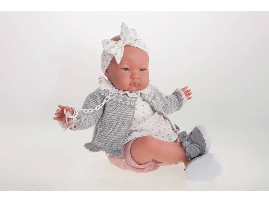 Bambola La mia prima Reborn Alejandra Giacca grigia 52 cm. Antonio Juan 81172