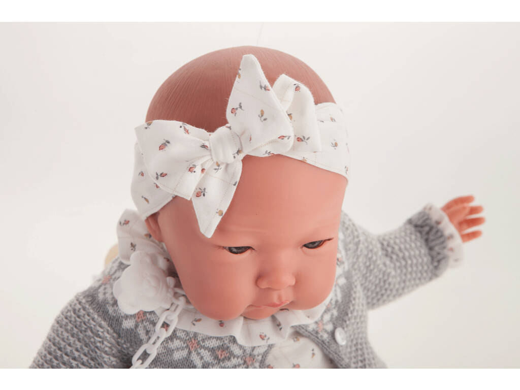 Bambola La mia prima Reborn Alejandra Giacca grigia 52 cm. Antonio Juan 81172
