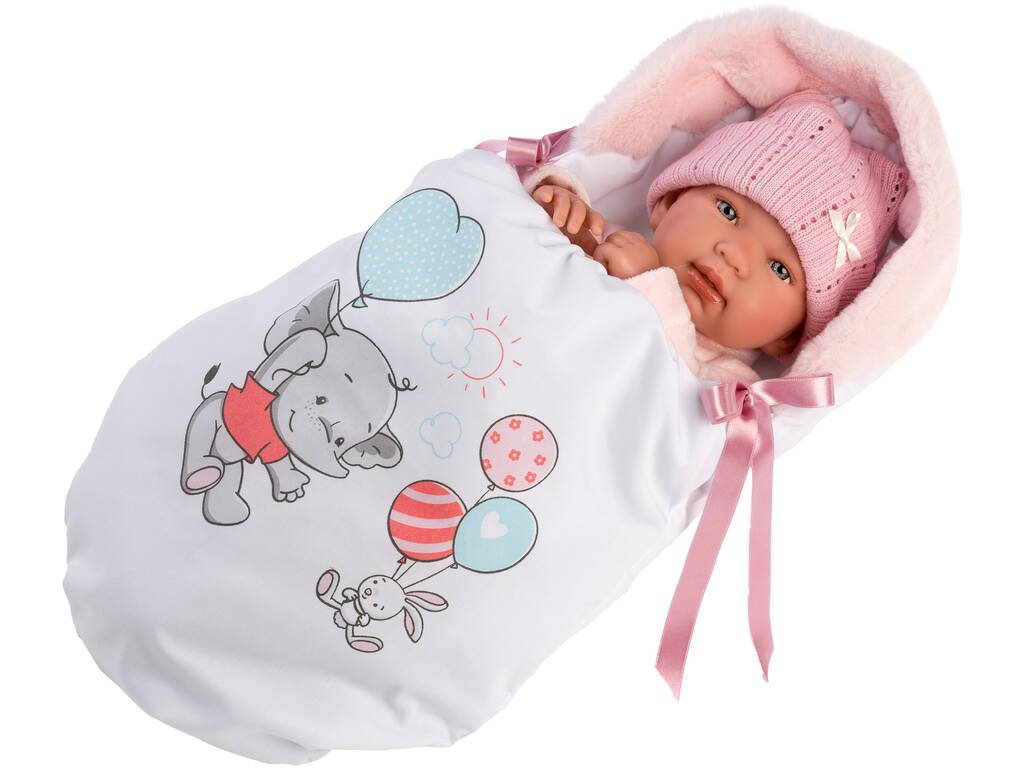 Poupée Tina avec sac à chenilles 44 cm. Llorens 84452